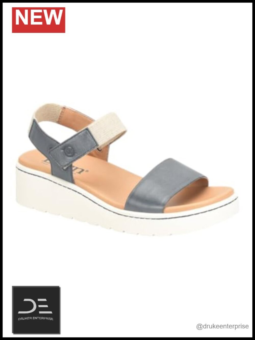Born Women's Kyla Platform Wedge Sandals Leather Adjustable Strap